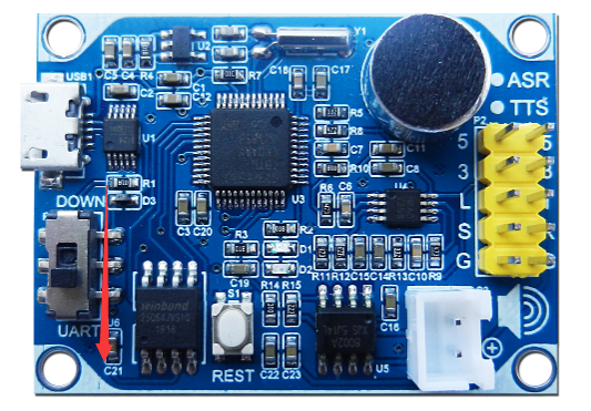 拨动开关到UART功能
